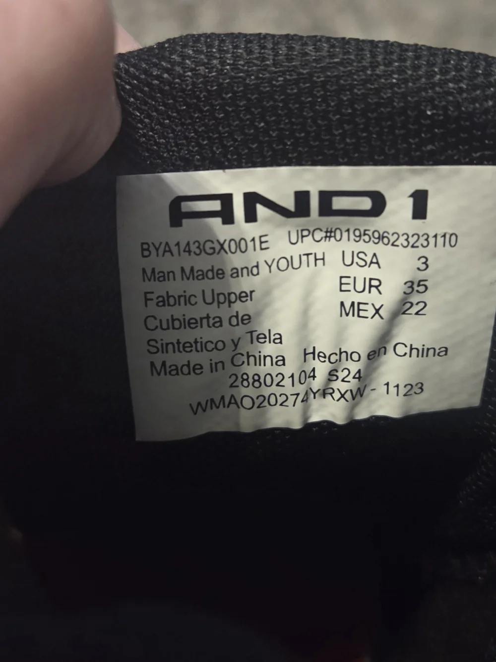 AND1 Kids Black and White Sneakers